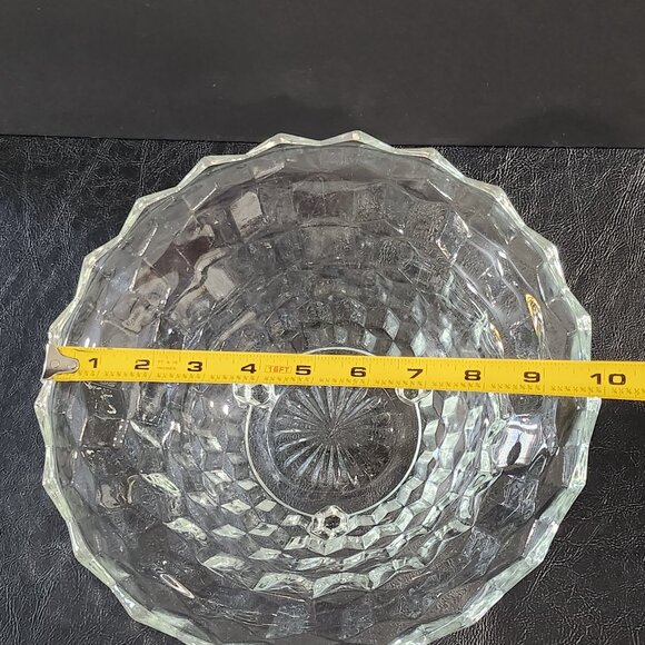 Vintage Indiana Glass Whitehall Cubist Design 3 Footed 10" Serving Bowl - Picture 6 of 10